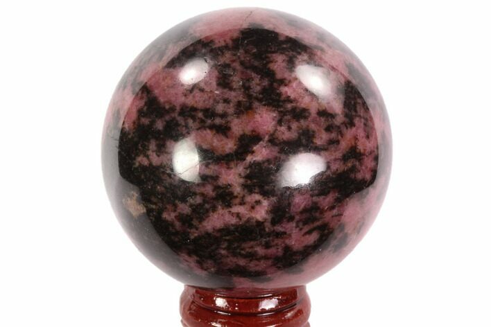 Polished Rhodonite Sphere - Madagascar #95037
